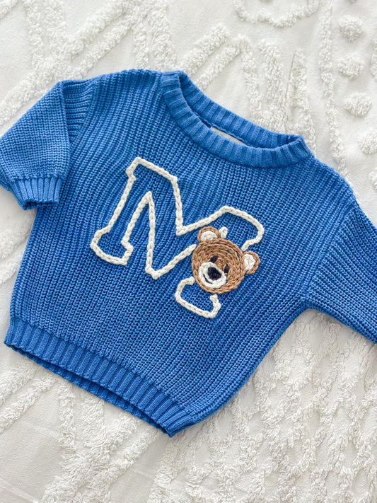 Varsity Letter Initial Sweater, baby and toddler letter sweater