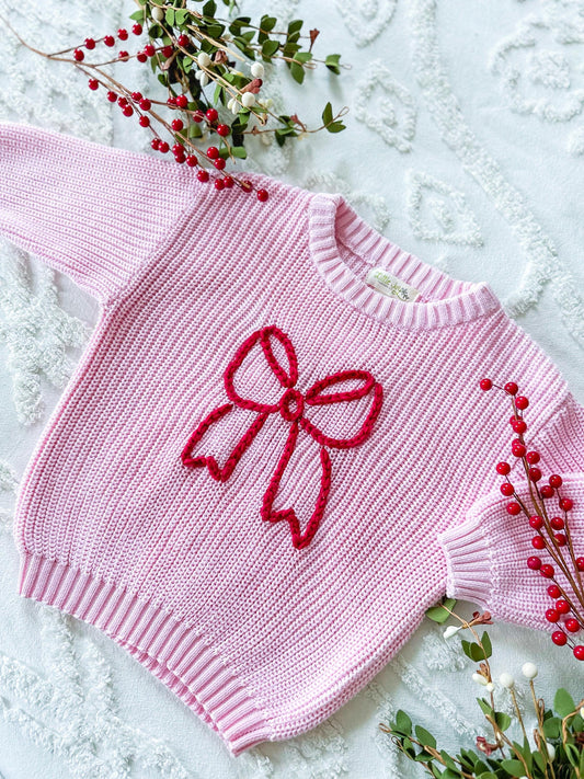 Bow Sweater, baby, toddler and kid chunky knit