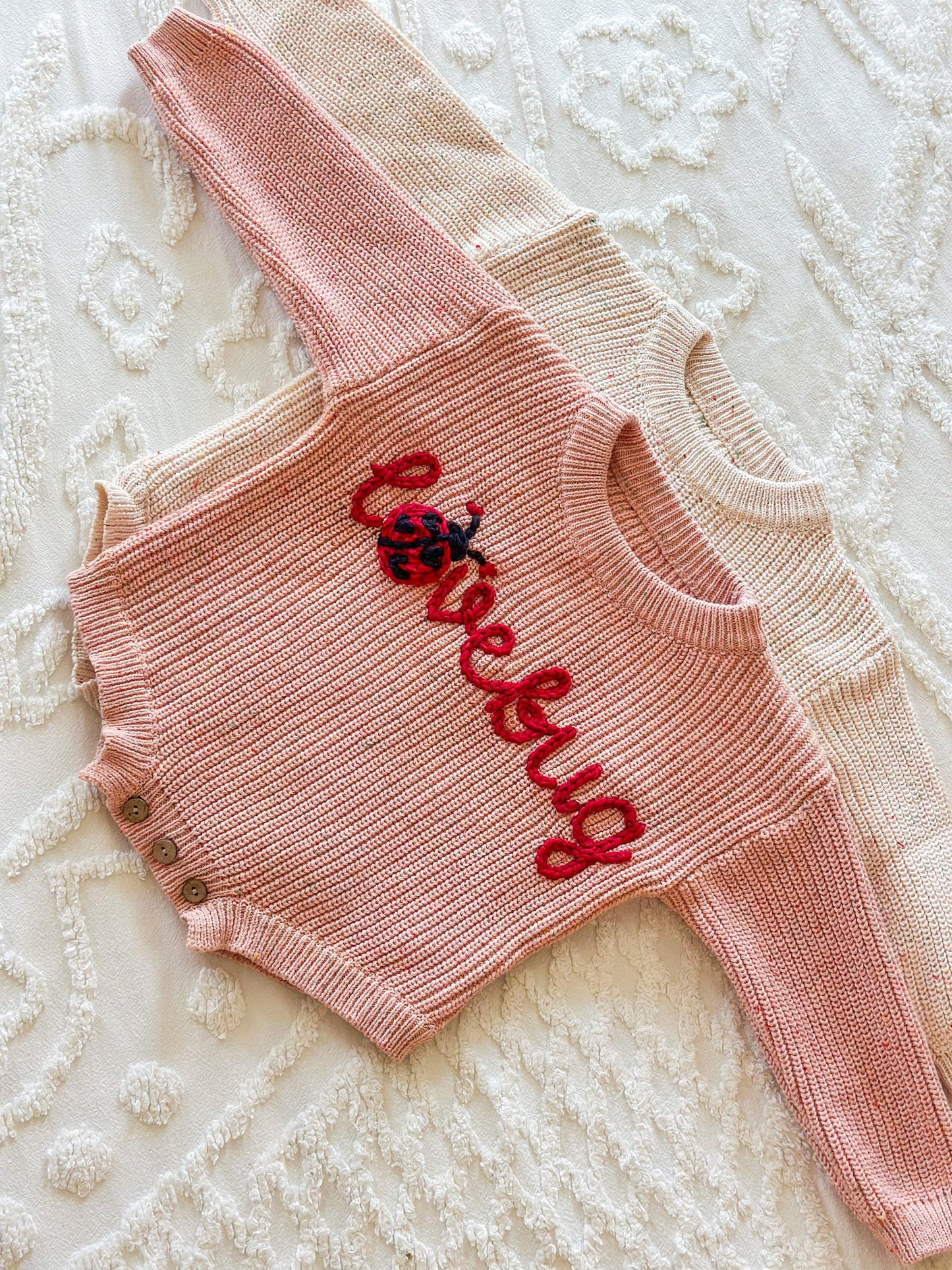 Lovebug baby sweater romper - baby and toddler chunky knit romper