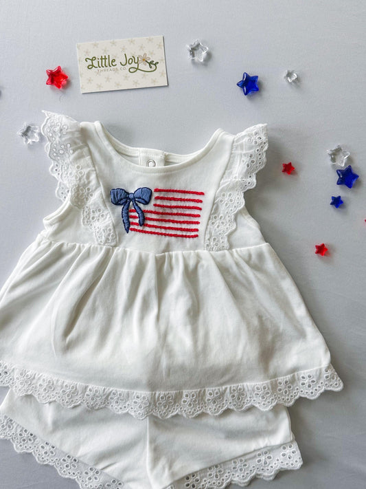 EMBROIDERY KIT American Bow Flag - Tutorial and DIY embroidery kit - hand embroidery pattern & blueprint