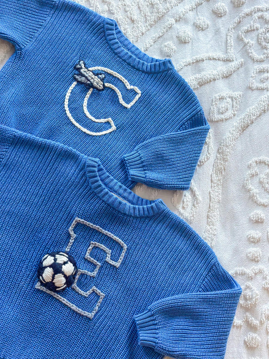 Varsity Letter Initial Sweater, baby and toddler letter sweater