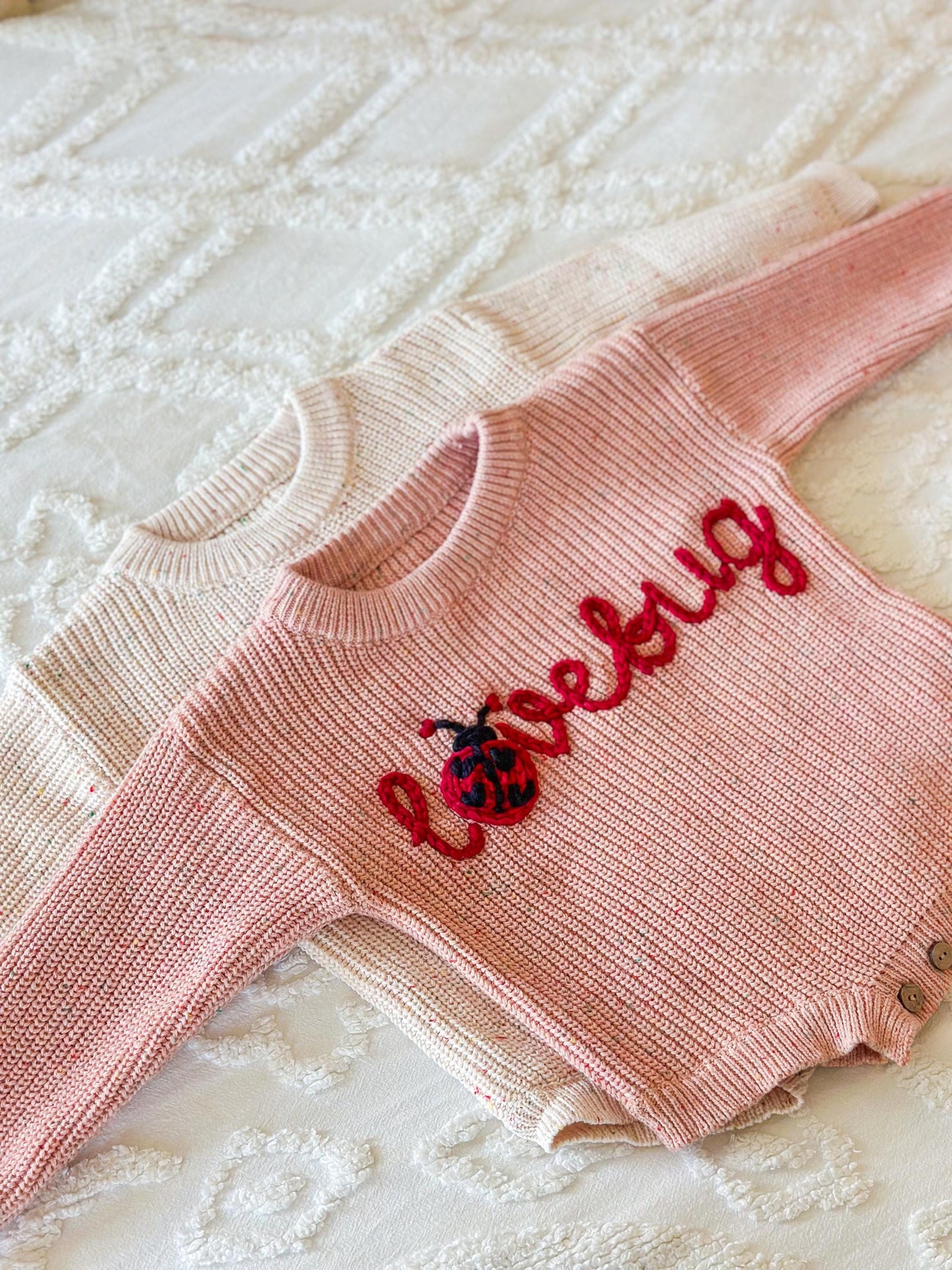 Lovebug baby sweater romper - baby and toddler chunky knit romper