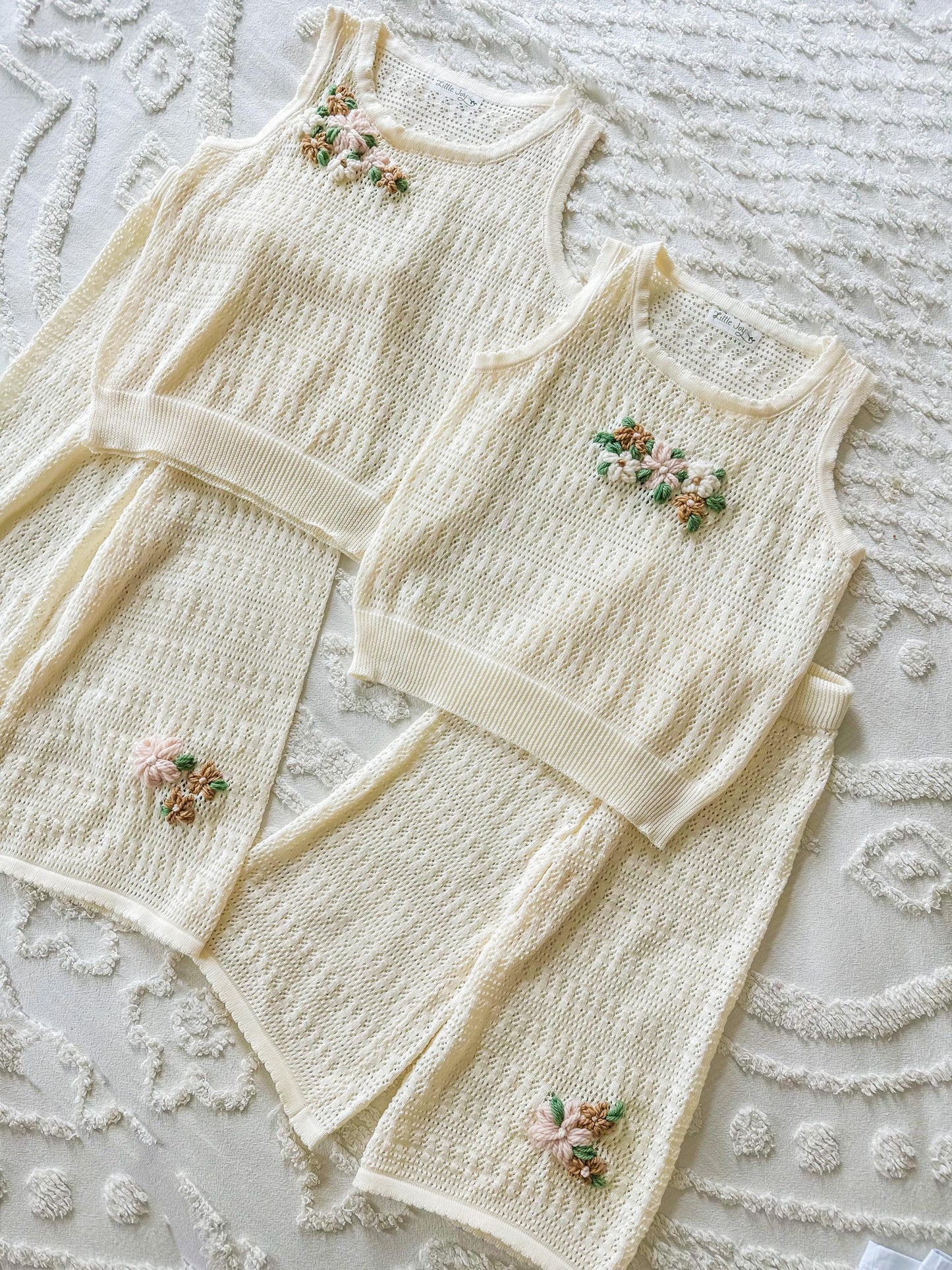 Embroidered Knit Leightweight Summer Set, Custom Girl gift