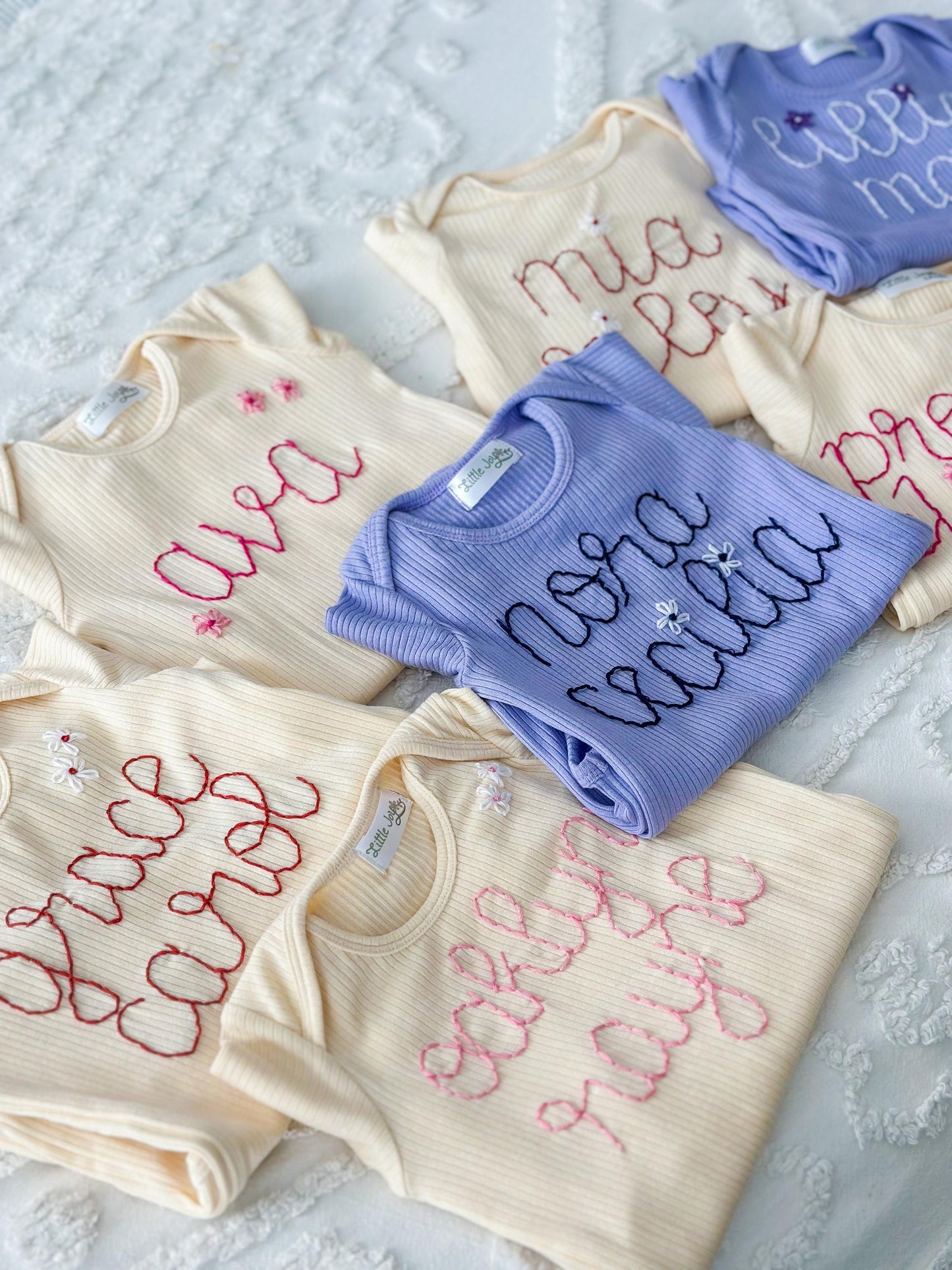 Baby Knotted Gown - Embroidered Birth Announcement