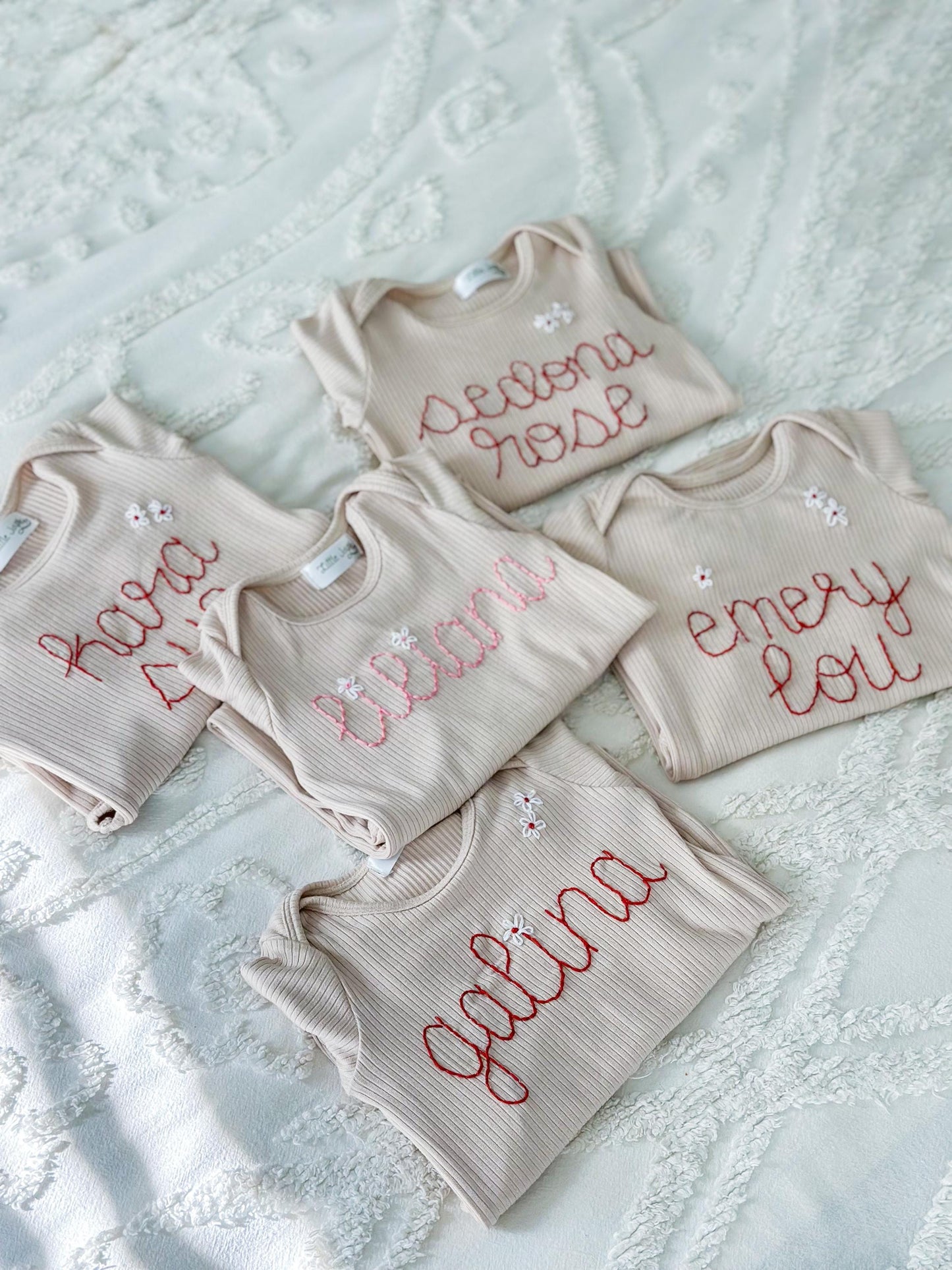 Baby Knotted Gown - Embroidered Birth Announcement