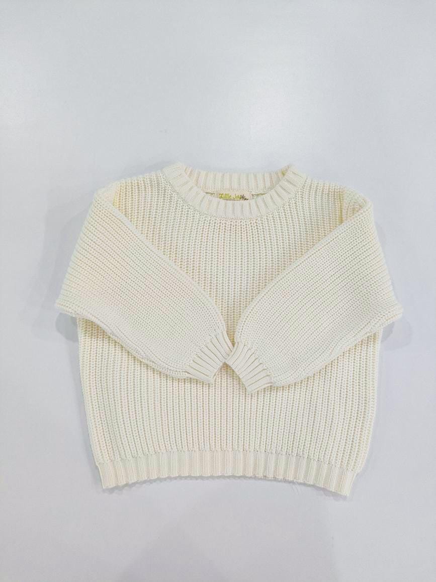 Pumpkin Hand-Embroidered Heavy Knit Sweater
