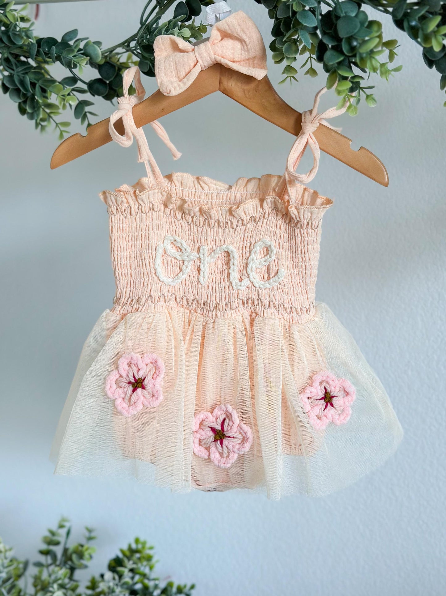 Hand Embroidered Personalized Tutu, birthday theme outfit baby special occasion outfit