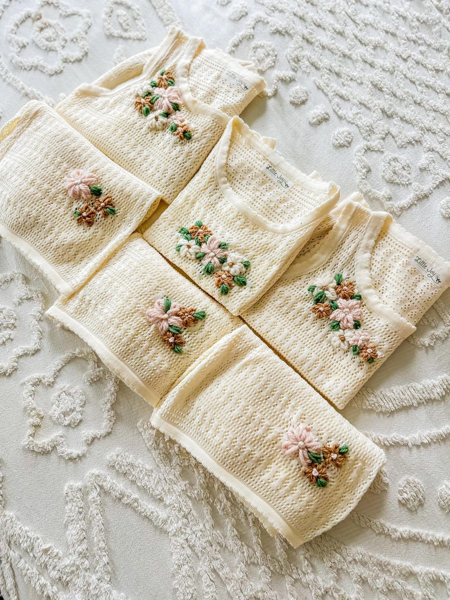 Embroidered Knit Leightweight Summer Set, Custom Girl gift