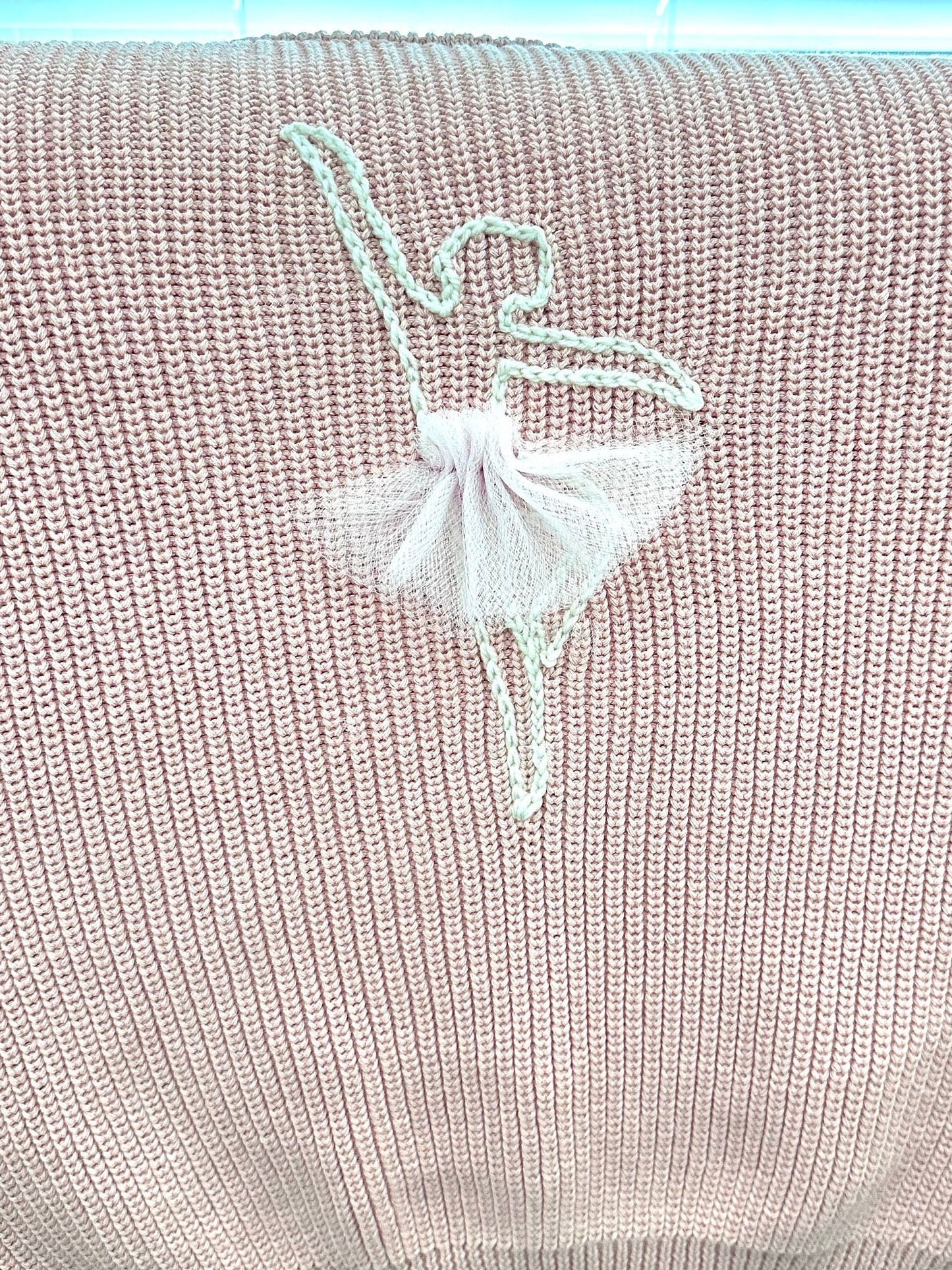 Embroidered Pink Ballerina Sweater,  Ballet Sweater baby and toddler Sweater