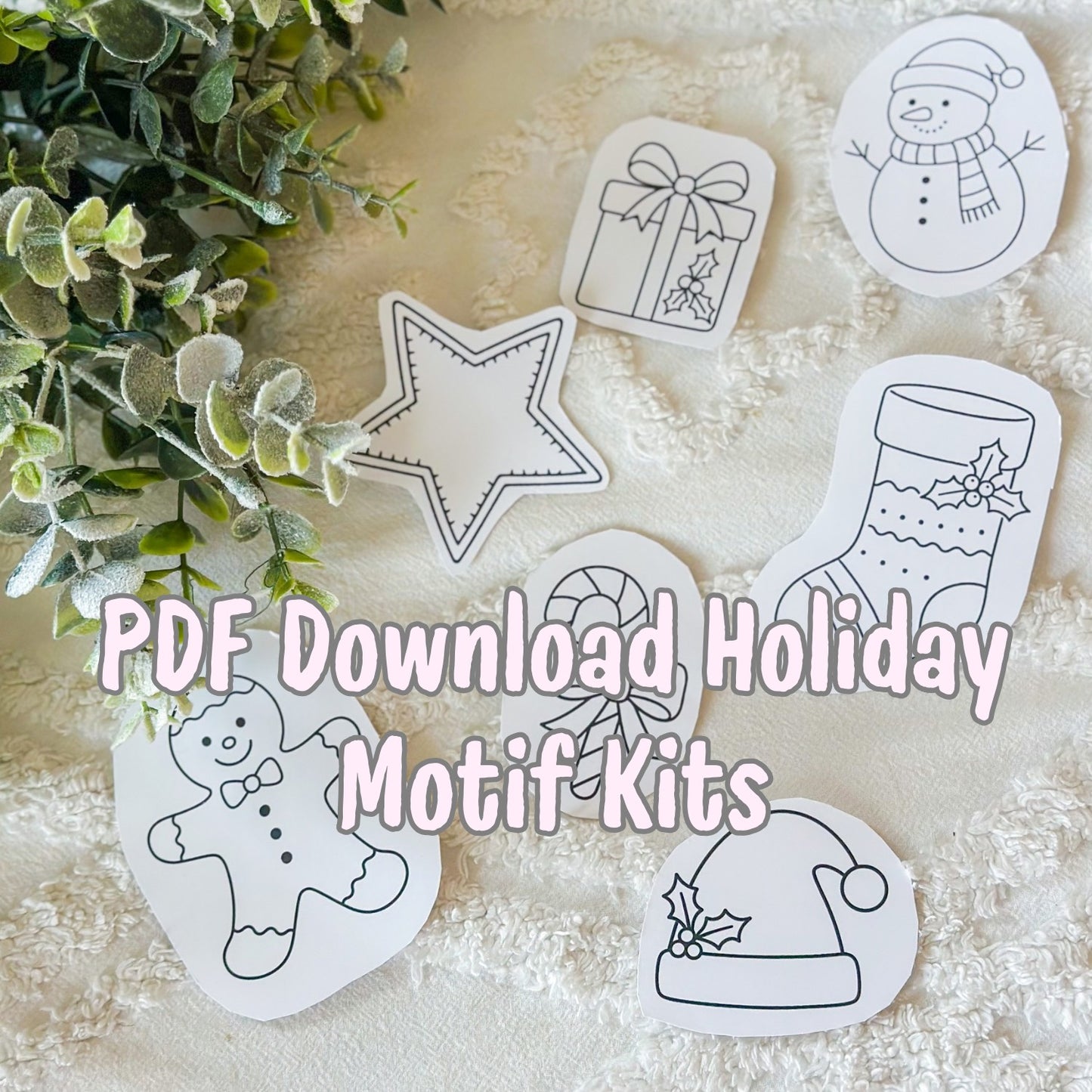 PDF Holiday Motifs for DIY Embroidery