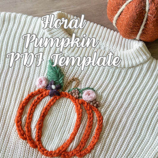 PDF Floral Pumpkin Template & Tutorial - Embroidery DIY