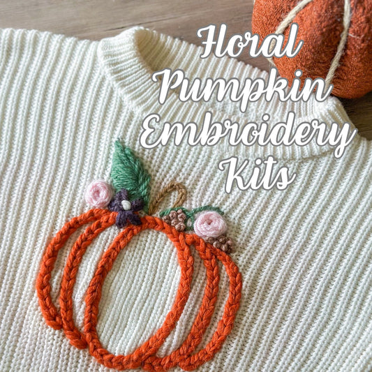 Embroidery Kit Floral Pumpkin - DIY Embroidery