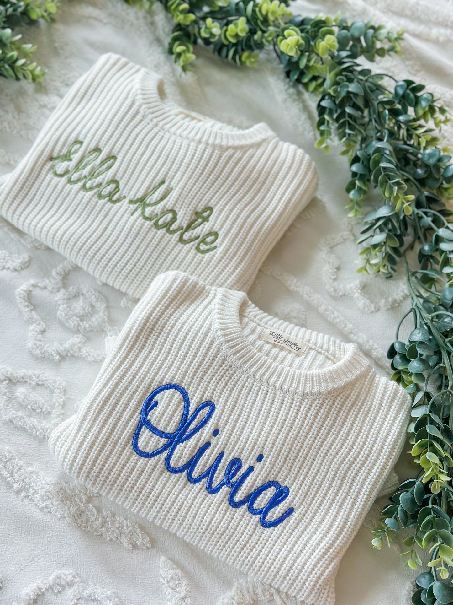 Embroidered Baby Ruffle Romper - Custom Name Heavy Knit - Baby Gift
