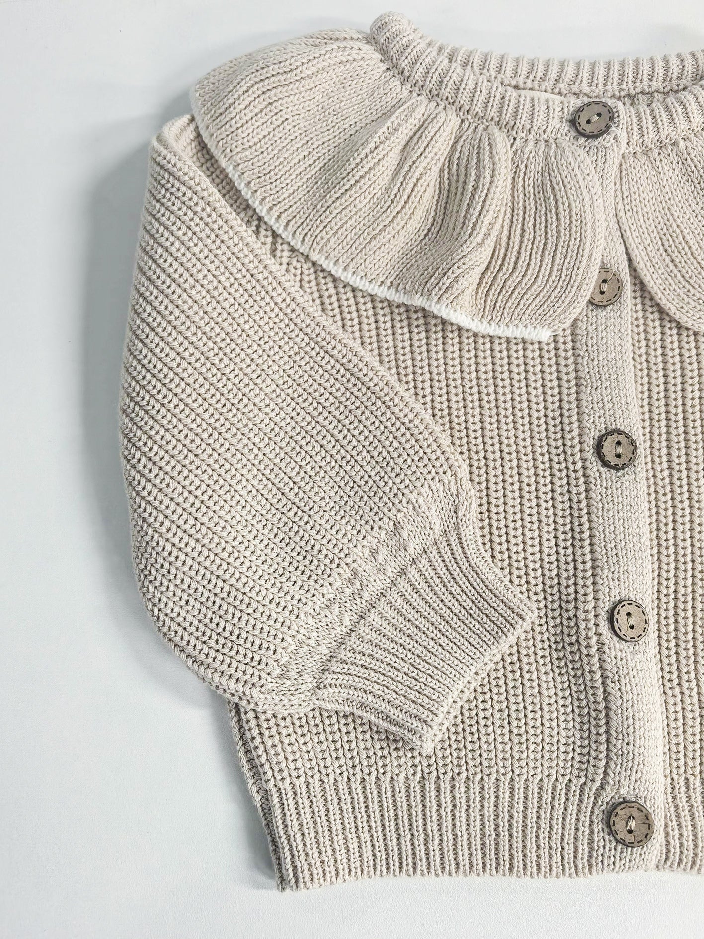 Custom Color Almond Heavy Knit Blank Cardigan