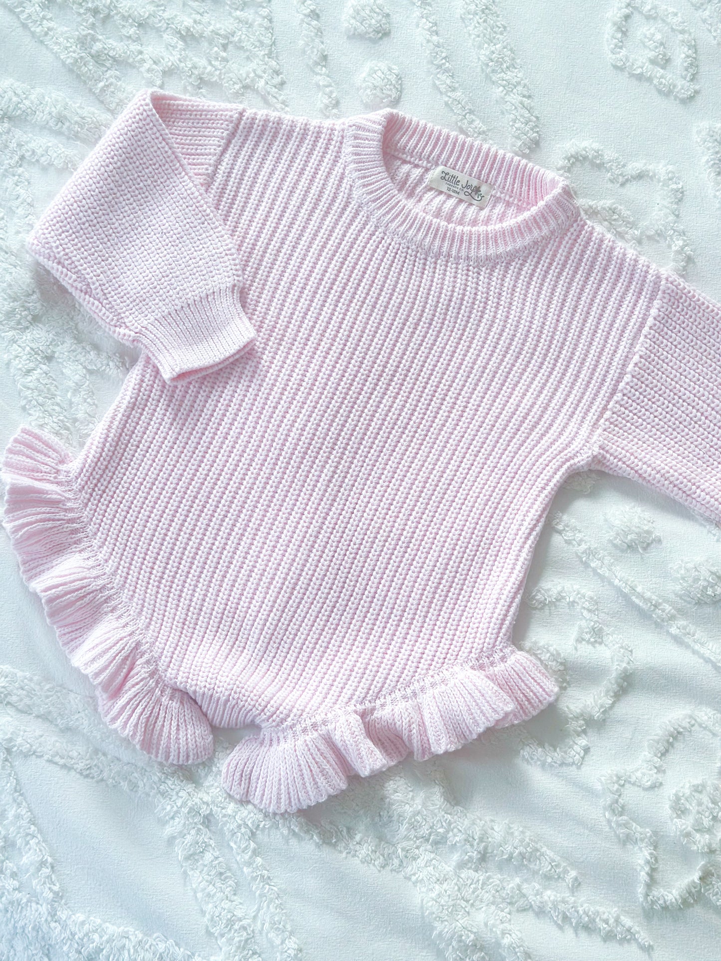 BLANKS Ruffle Knit Baby Onesie, Custom Baby Girl Knit Romper