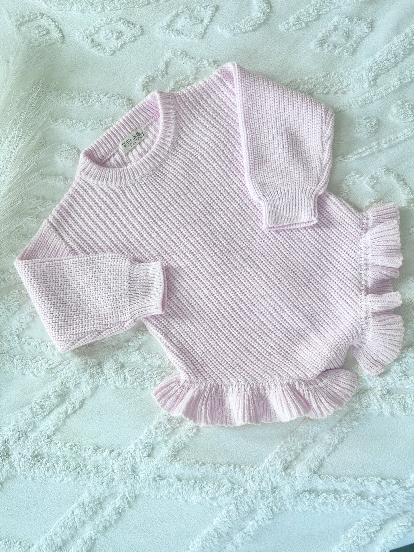 BLANKS Ruffle Knit Baby Onesie, Custom Baby Girl Knit Romper