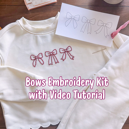 Embroidery DIY Bow Kit with Video Tutorial