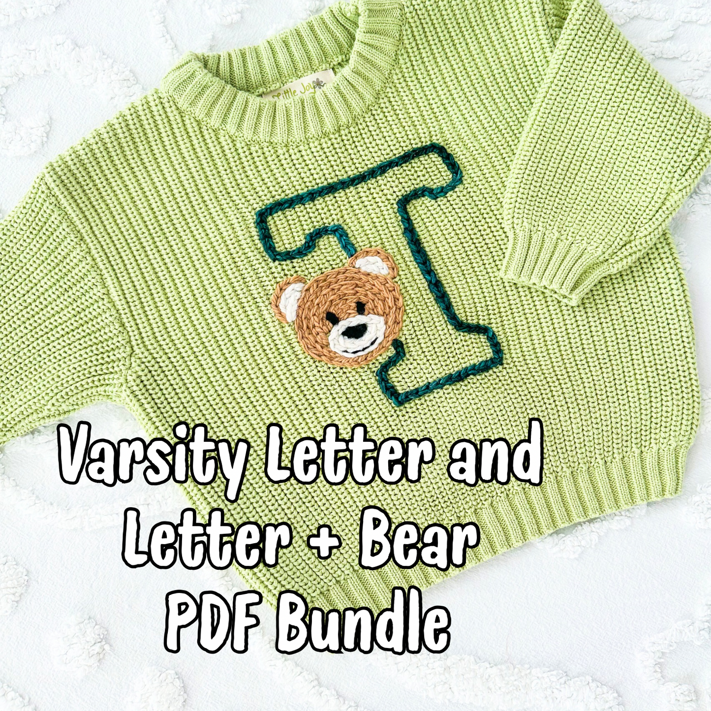Bear & Varsity Letter Alphabet PDF Template & Video Tutorial