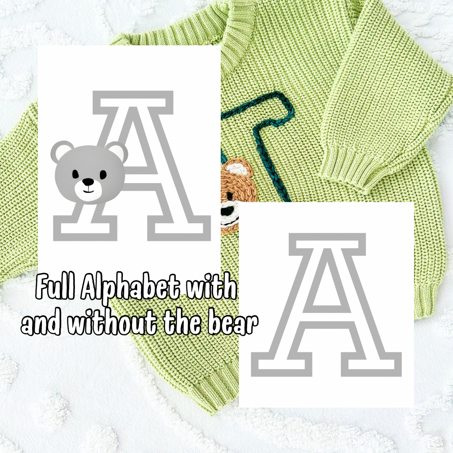 Bear & Varsity Letter Alphabet PDF Template & Video Tutorial