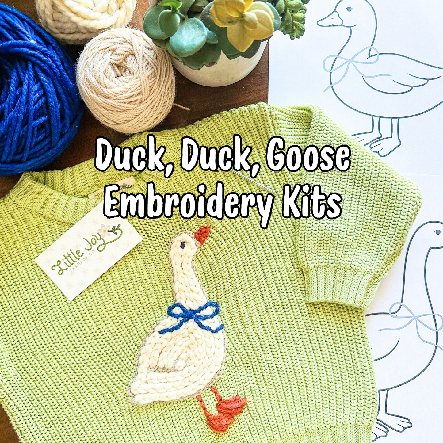Duck, Duck Goose Embroidery DIY with Full Stitch Tutorial