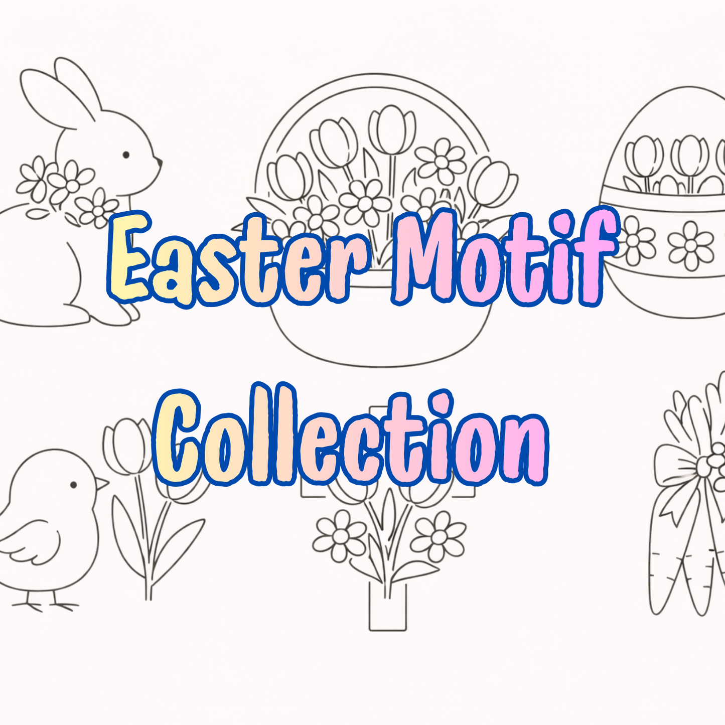 Easter Collection PDF Motifs for DIY Embroidery & Video Stitch guide