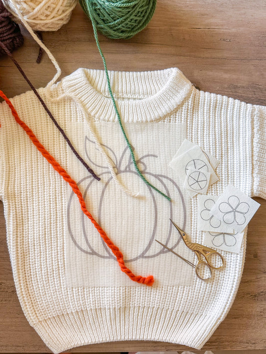 Embroidery Kit Floral Pumpkin - DIY Embroidery