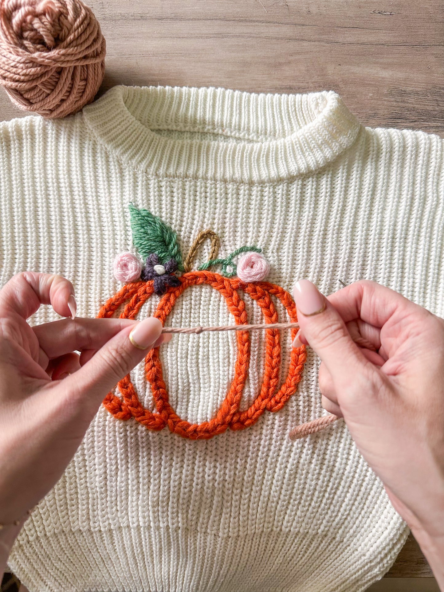 PDF Floral Pumpkin Template & Tutorial - Embroidery DIY