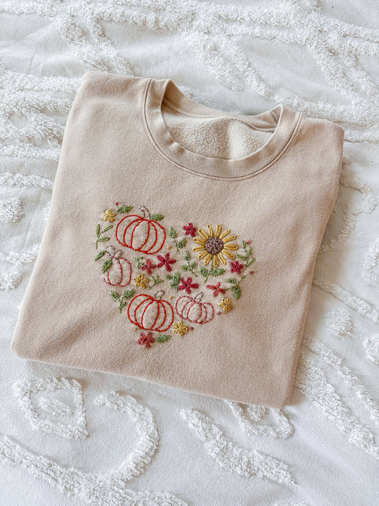 PDF Fall Heart Template - DIY Embroidery Templates - Downloadable PDF