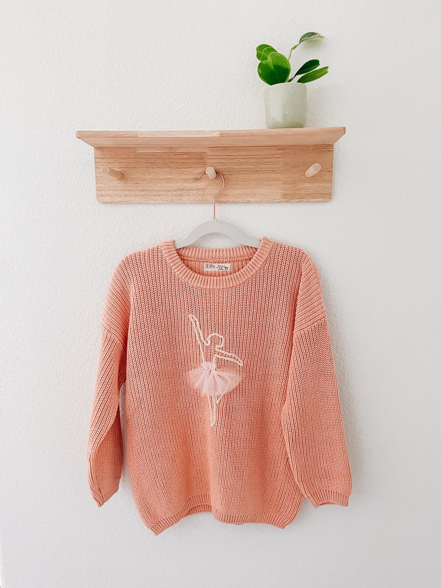 Embroidered Pink Ballerina Sweater,  Ballet Sweater baby and toddler Sweater