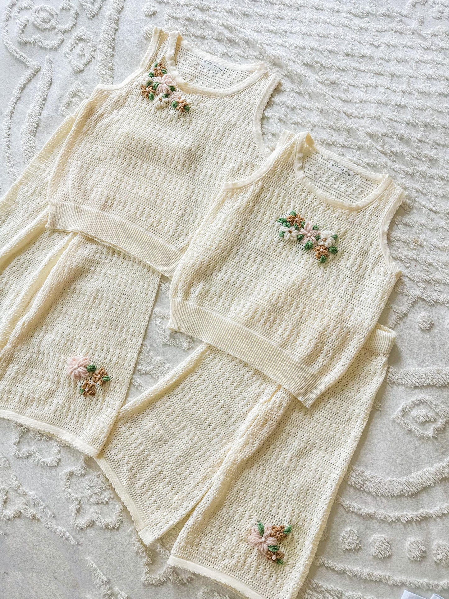 Embroidered Knit Leightweight Summer Set, Custom Girl gift