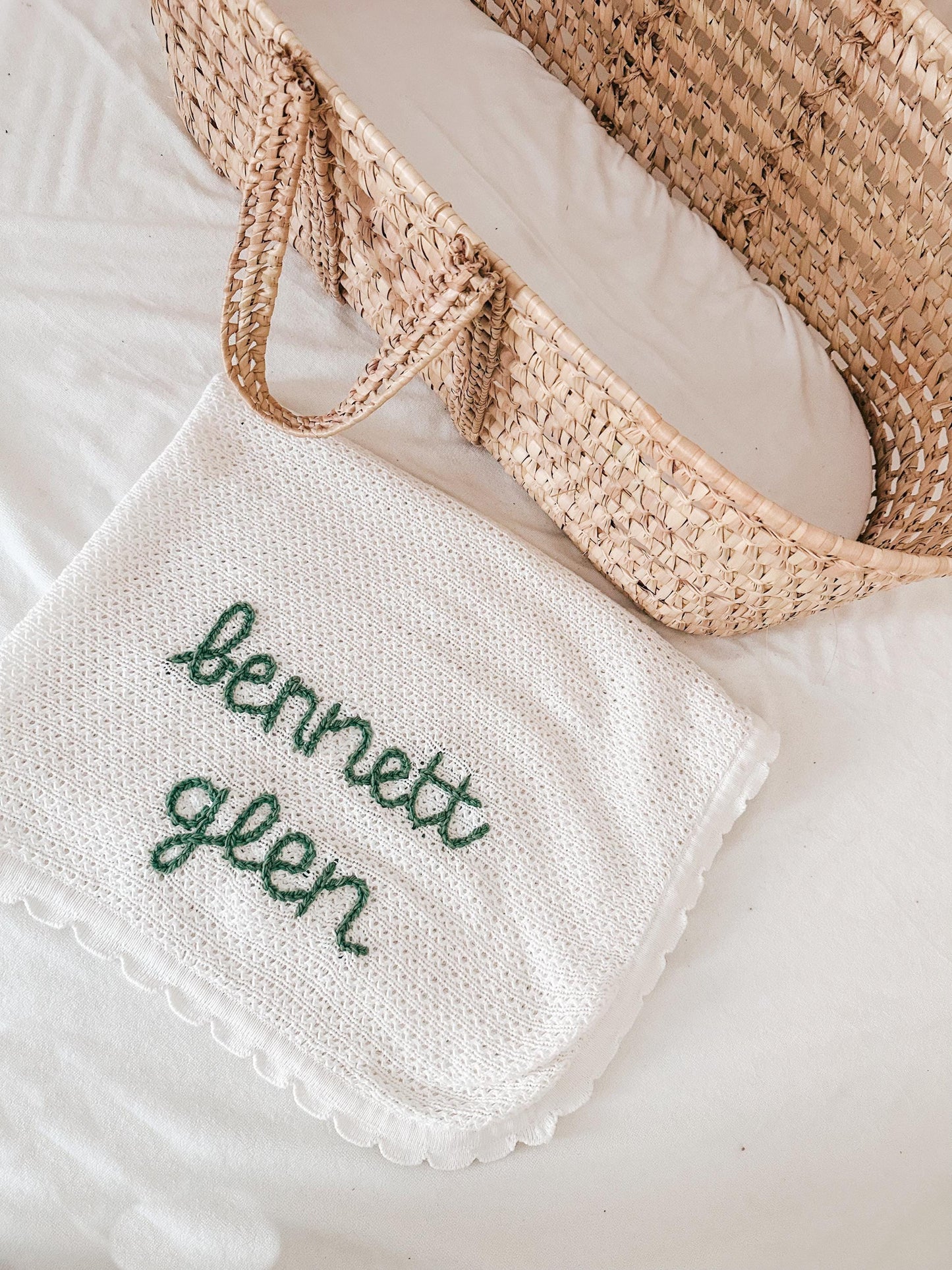 Baby embroidered blanket,  Personalized knit blanket for baby gifts