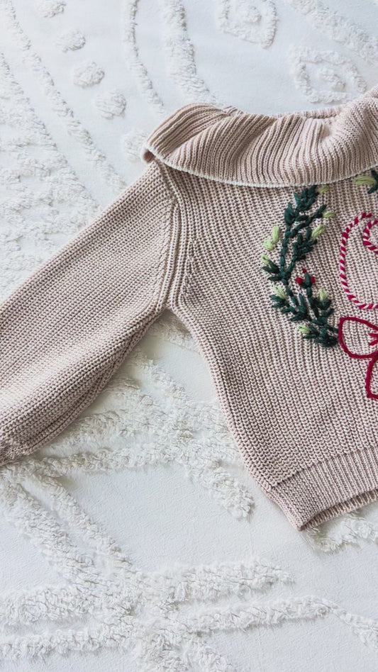 PDF Download - Holiday Wreath Hand Embroidery Template & Tutorial for knits and more